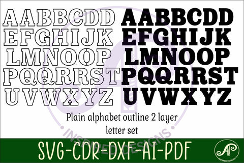Outline letters alphabet set x 26 SVG APInspireddesigns 