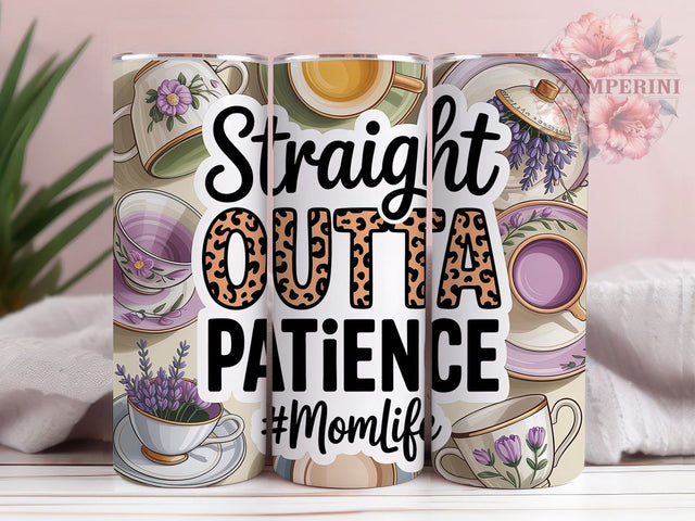 Outta Patience Mom 20oz Tumbler, Funny Mom Life Design, Sublimation Tumbler Wrap, 20oz Tumbler, Relatable Parenting Humor, Sarcastic Mama Gift, Motherhood Keepsake Sublimation Li Zamperini 