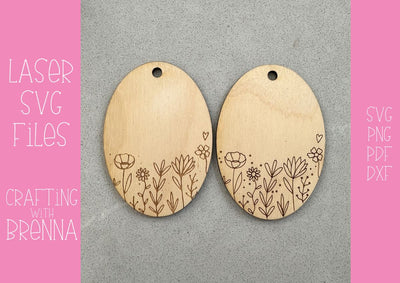 Oval Floral Egraved Ornament Laser SVG File SVG Crafting With Brenna 
