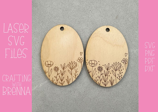 Oval Floral Egraved Ornament Laser SVG File SVG Crafting With Brenna 
