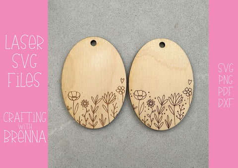 Oval Floral Egraved Ornament Laser SVG File SVG Crafting With Brenna 