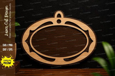 Oval Ornament Frame Laser Cut SVG Design SVG Regulrcrative 