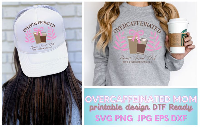 Overcaffeinated Moms Social Club SVG So Fontsy Design Shop 