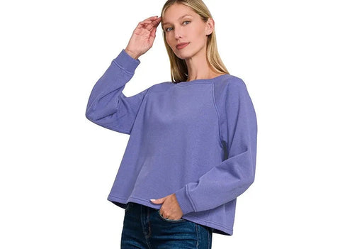 Oversized Raglan Round-Neck Sweatshirt | Garden Naked Fleece | Blanks for HTV or Heat Transfers Physical Garden Naked Apparel 