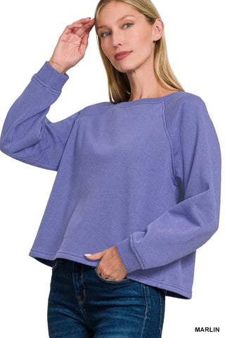 Oversized Raglan Round-Neck Sweatshirt | Garden Naked Fleece | Blanks for HTV or Heat Transfers Physical Garden Naked Apparel 
