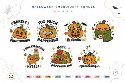 Overstimulated Pumpkin Patch Halloween Embroidery Bundle Embroidery/Applique DESIGNS sg embroidery 
