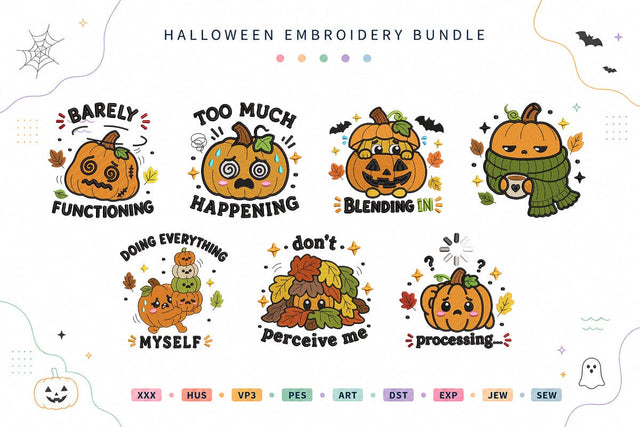 Overstimulated Pumpkin Patch Halloween Embroidery Bundle Embroidery/Applique DESIGNS sg embroidery 