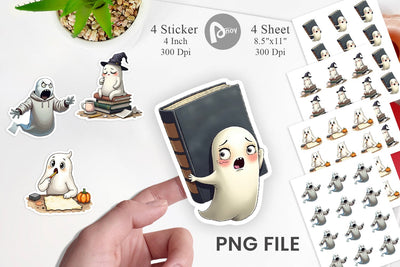 Overthinking Ghost Sticker Sublimation artnoy 
