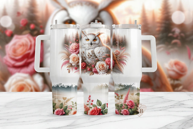 Owl 40oz Tumbler Wrap Sublimation Desig Sublimation BijouBay 