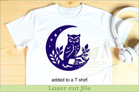 Owl and Moon Wall Art SVG, Woodland owl Laser Cut Design SVG APInspireddesigns 