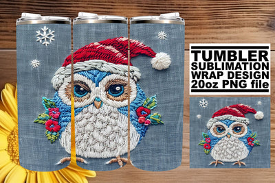 Owl Christmas Tumbler Wrap 20oz Holiday Sublimation Sublimation afrosvg 