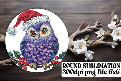Owl Circle for Keychain Round Design Sublimation afrosvg 