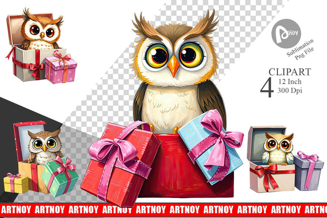Owl Clipart Gift Sublimation artnoy 