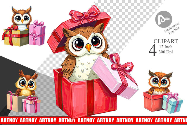 Owl Clipart Gift Sublimation artnoy 