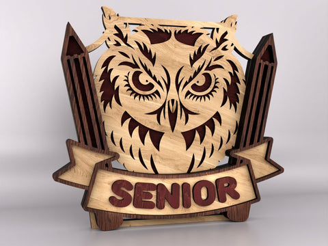 Owl Design for Graduation SVG LaserCutano 