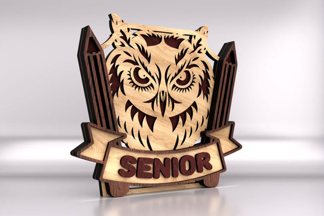 Owl Design for Graduation SVG LaserCutano 