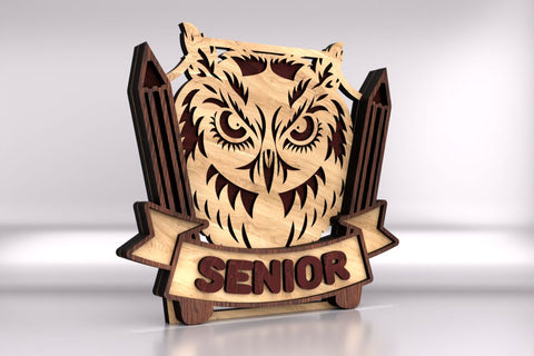Owl Design for Graduation SVG LaserCutano 