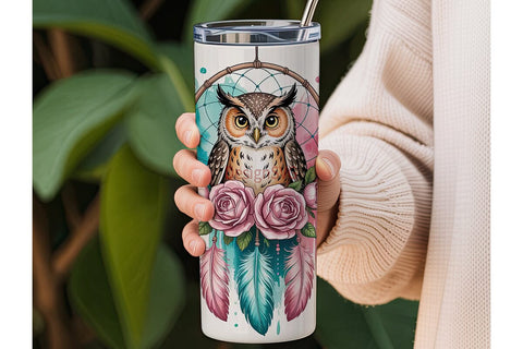 Owl Dreamcatcher 20oz Tumbler Wrap Sublimation DesignSVG 