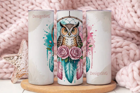 Owl Dreamcatcher 20oz Tumbler Wrap Sublimation DesignSVG 