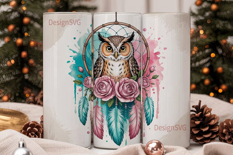 Owl Dreamcatcher 20oz Tumbler Wrap Sublimation DesignSVG 