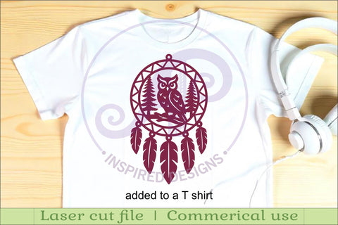 Owl Dreamcatcher Laser Cut File, Woodland Wall Art SVG SVG APInspireddesigns 