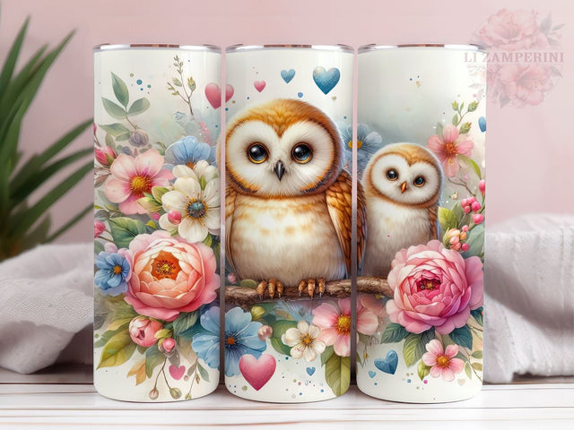 Owl Flower 20oz Tumbler Wrap PNG, Cute Owl Tumbler Png, Straight & Tapered Tumbler Wrap, Instant Digital Download Sublimation Li Zamperini 