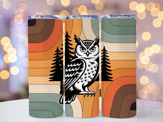 Owl Forest Wildlife 20oz Tumbler, Wildlife Gift, Sublimation Wrap, Nature Lover Mug, 20oz Tumbler Design, Owl PNG, Forest Animal Theme Sublimation SvggirlplusArt 