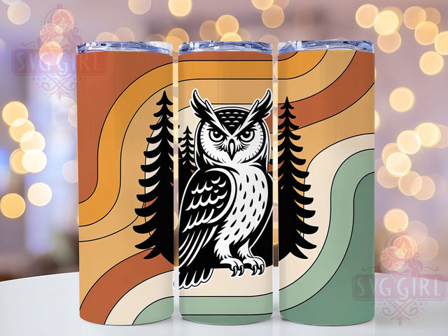 Owl Forest Wildlife 20oz Tumbler, Wildlife Gift, Sublimation Wrap, Nature Lover Mug, 20oz Tumbler Design, Owl PNG, Forest Animal Theme Sublimation SvggirlplusArt 