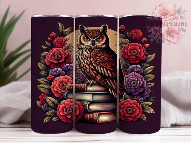 Owl Halloween 20 oz Skinny Tumbler Sublimation Design, Straight & Tapered Tumbler Png, Spooky Owl Tumbler Png, Digital Download PNG Sublimation Li Zamperini 