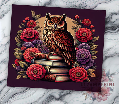 Owl Halloween 20 oz Skinny Tumbler Sublimation Design, Straight & Tapered Tumbler Png, Spooky Owl Tumbler Png, Digital Download PNG Sublimation Li Zamperini 