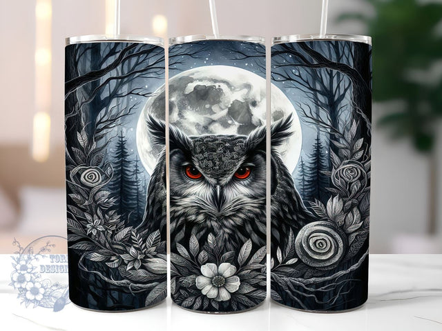 Owl Halloween 20oz Skinny Tumbler, Owl Watercolor Tumbler Png, Straight & Tapered Tumbler Wrap, Instant Digital Download Sublimation ToriDesigns 