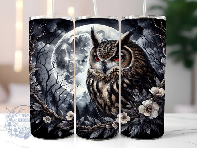 Owl Halloween 20oz Skinny Tumbler, Owl Watercolor Tumbler Png, Straight & Tapered Tumbler Wrap, Instant Digital Download Sublimation ToriDesigns 
