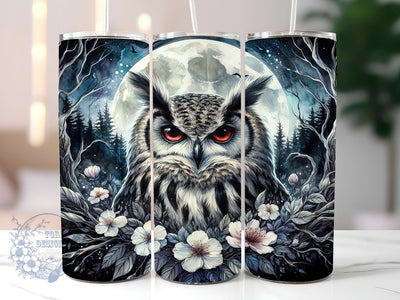 Owl Halloween 20oz Skinny Tumbler, Owl Watercolor Tumbler Png, Straight & Tapered Tumbler Wrap, Instant Digital Download Sublimation ToriDesigns 