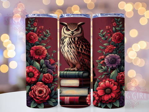 Owl Halloween 20oz Tumbler Wrap Sublimation Design, Straight Tapered Tumbler Wrap, Spooky Owl Tumbler Png, Instant Digital Download Sublimation SvggirlplusArt 