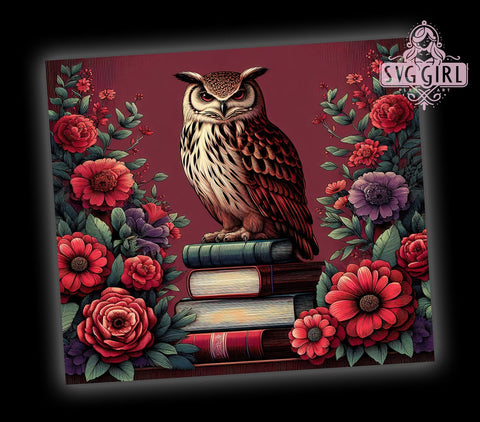 Owl Halloween 20oz Tumbler Wrap Sublimation Design, Straight Tapered Tumbler Wrap, Spooky Owl Tumbler Png, Instant Digital Download Sublimation SvggirlplusArt 