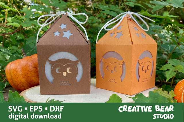 Owl Halloween Lantern SVG Creative Bear Studio 