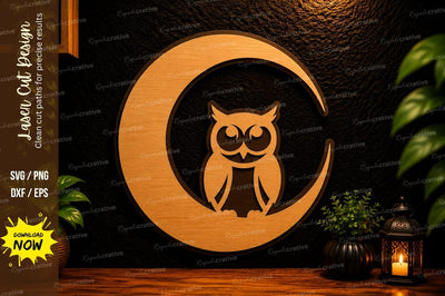 Owl Moon Laser Cut SVG Design SVG Regulrcrative 
