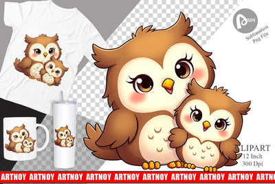 Owl Mother's Day Clipart Sublimation artnoy 