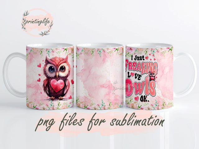 Owl Mug Wrap Design, Instant Digital Design Download Mug Wrap Design, Mug Design PNG Sublimation PrintingLife 