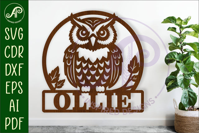 Owl name wall art sign, SVG personalized sign SVG APInspireddesigns 
