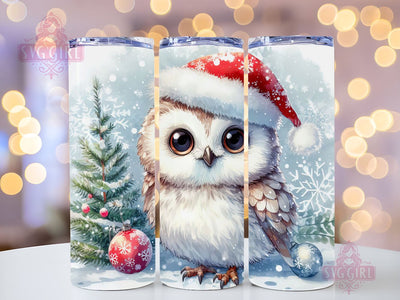 Owl Snowy Forest 20 oz Skinny Tumbler Sublimation Design, Owl Obsessed Instant Digital Download PNG, Straight & Tapered Tumbler Wrap PNG, Celebration, Christmas Gift, Christmas Decor Sublimation SvggirlplusArt 