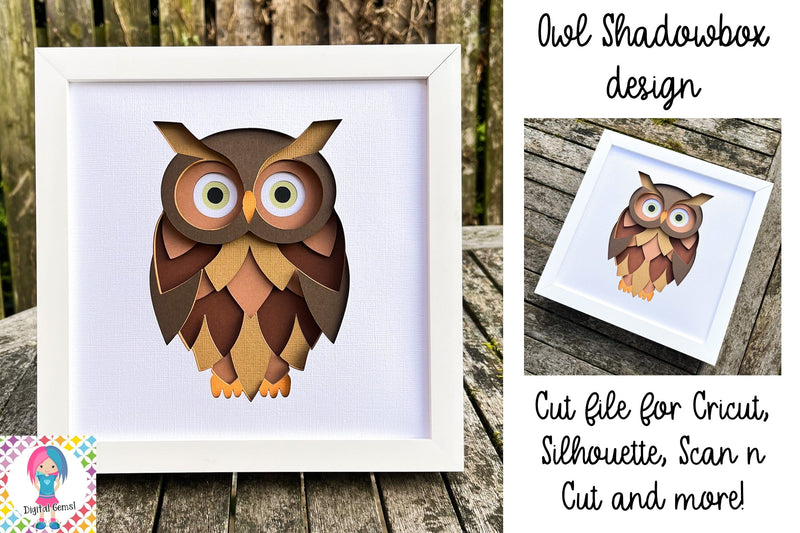 Owl SVG | 3D Shadowbox design. SVG Digital Gems 