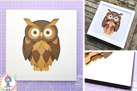 Owl SVG | 3D Shadowbox design. SVG Digital Gems 