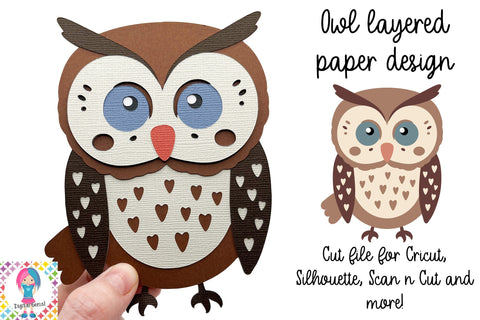 Owl SVG | Bird layered card stock design. SVG Digital Gems 