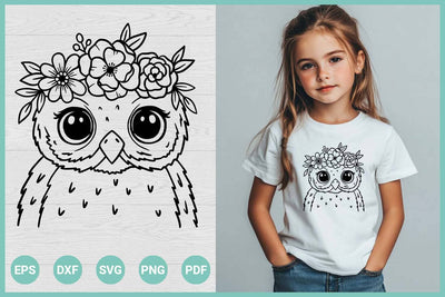 Owl SVG File | Owl Flower Crown SVG | Floral Owl SVG SVG Irina Ostapenko 