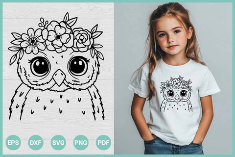 Owl SVG File | Owl Flower Crown SVG | Floral Owl SVG SVG Irina Ostapenko 