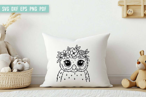 Owl SVG File | Owl Flower Crown SVG | Floral Owl SVG SVG Irina Ostapenko 