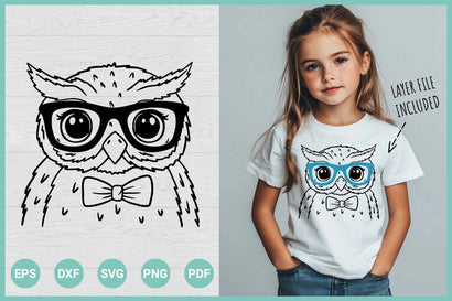 Owl SVG File | Owl with Glasses Bowtie SVG | Cute Owl SVG SVG Irina Ostapenko 