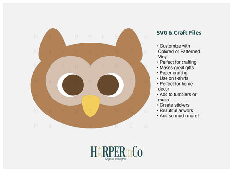 Owl SVG PNG Cut EPS File SVG HarperNCo 
