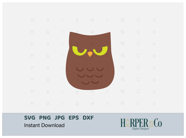 Owl SVG PNG Cut EPS File SVG HarperNCo 